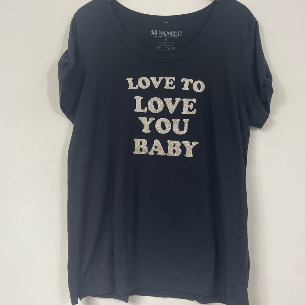 Donna Summer T-Shirt The Musical Love Glitter Disco XL T-shirt Black 70s Singer - Picture 8 of 12